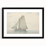 Vintage Landscape Art – Sailboat on Calm Waters – Antique Maritime Wall Art