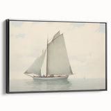 Vintage Landscape Art – Sailboat on Calm Waters – Antique Maritime Wall Art