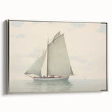 Vintage Landscape Art – Sailboat on Calm Waters – Antique Maritime Wall Art