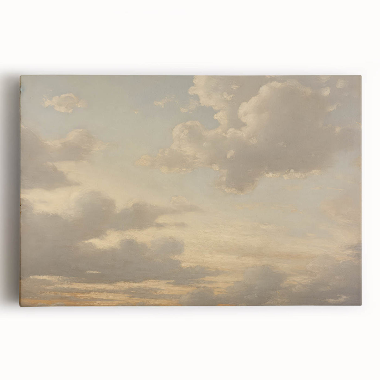 Vintage Landscape Art – Dramatic Sky with Soft Clouds – Antique Cloudscape Wall Art