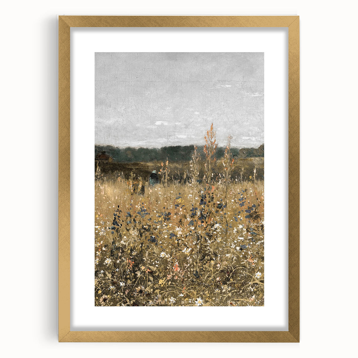 Vintage Wildflower Field Art – Classic Rustic Countryside Print