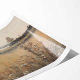 Vintage Landscape Art – Tranquil Meadow with Wildflowers – Antique Nature Wall Art
