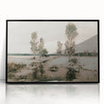 Vintage Landscape Art: Winter Trees and Frozen Stream Print