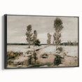 Vintage Landscape Art: Winter Trees and Frozen Stream Print