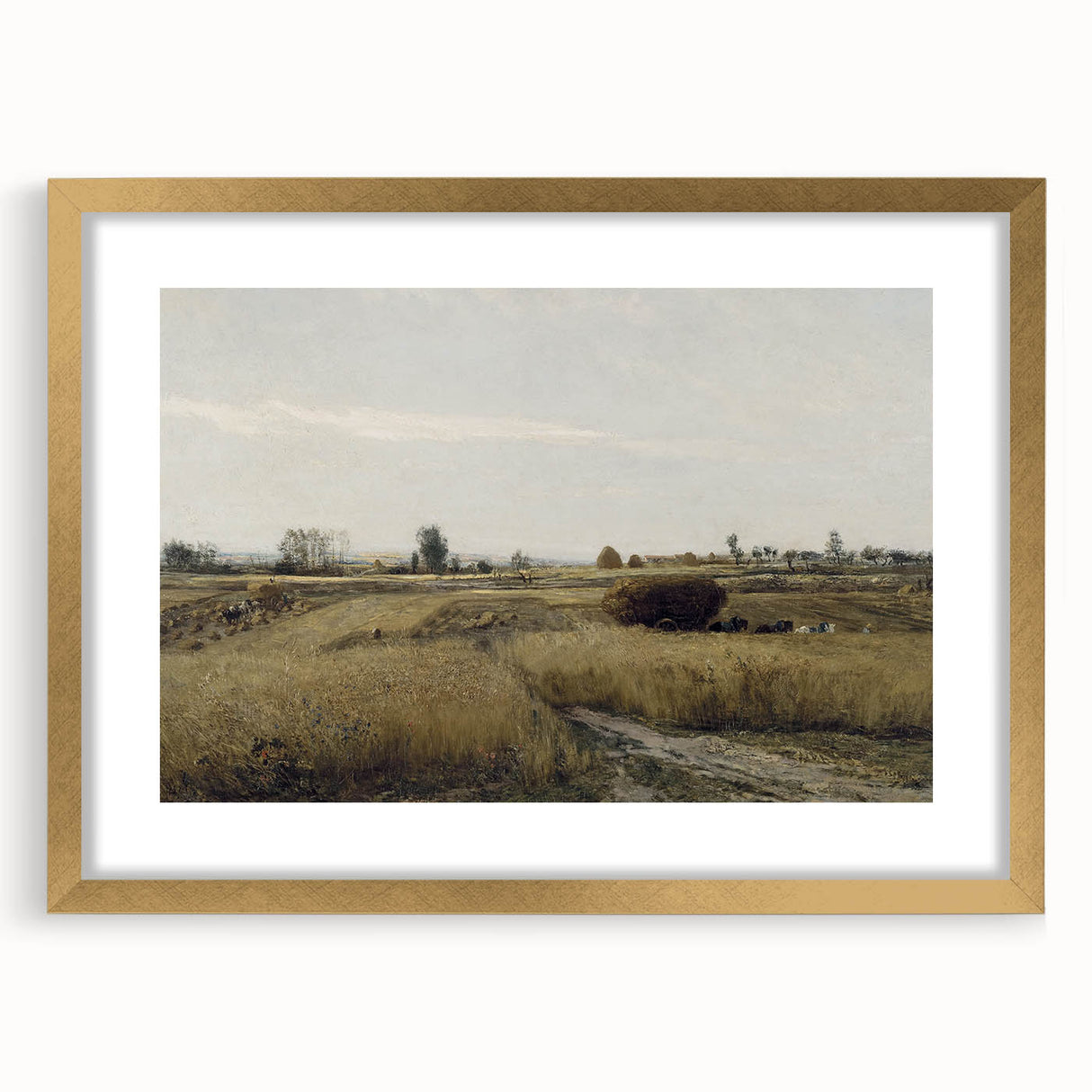 Vintage Landscape Art - Rural Countryside Harvest Canvas Print