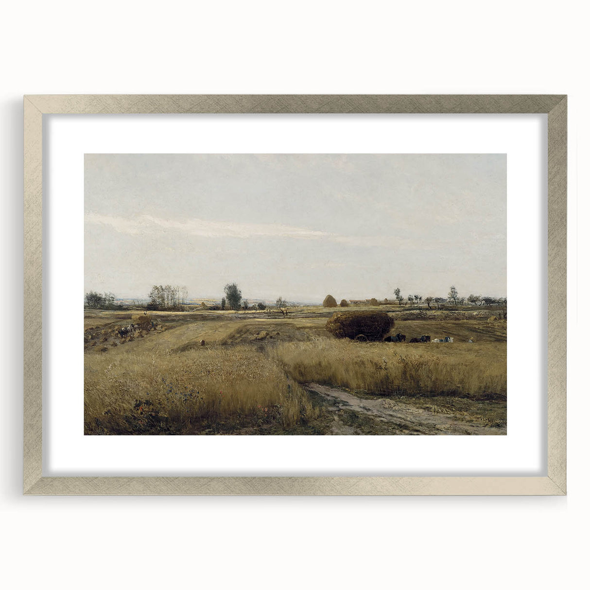 Vintage Landscape Art - Rural Countryside Harvest Canvas Print