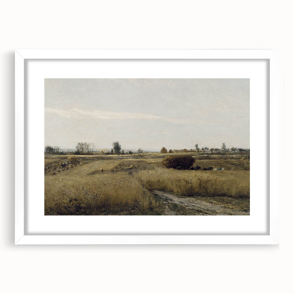 Vintage Landscape Art - Rural Countryside Harvest Canvas Print