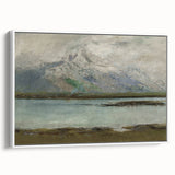 Vintage Mountain Landscape Art - Serene Lake Canvas