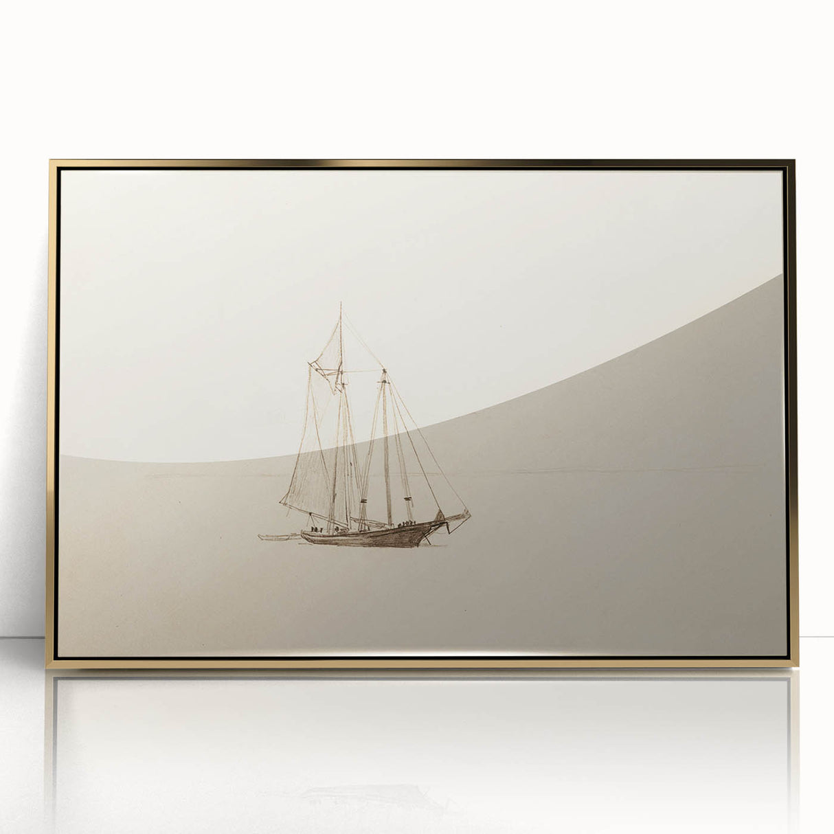 Vintage Sailboat Sketch Art - Nautical Drawing Canvas