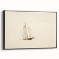 Vintage Sailboat Sketch Art - Nautical Drawing Canvas
