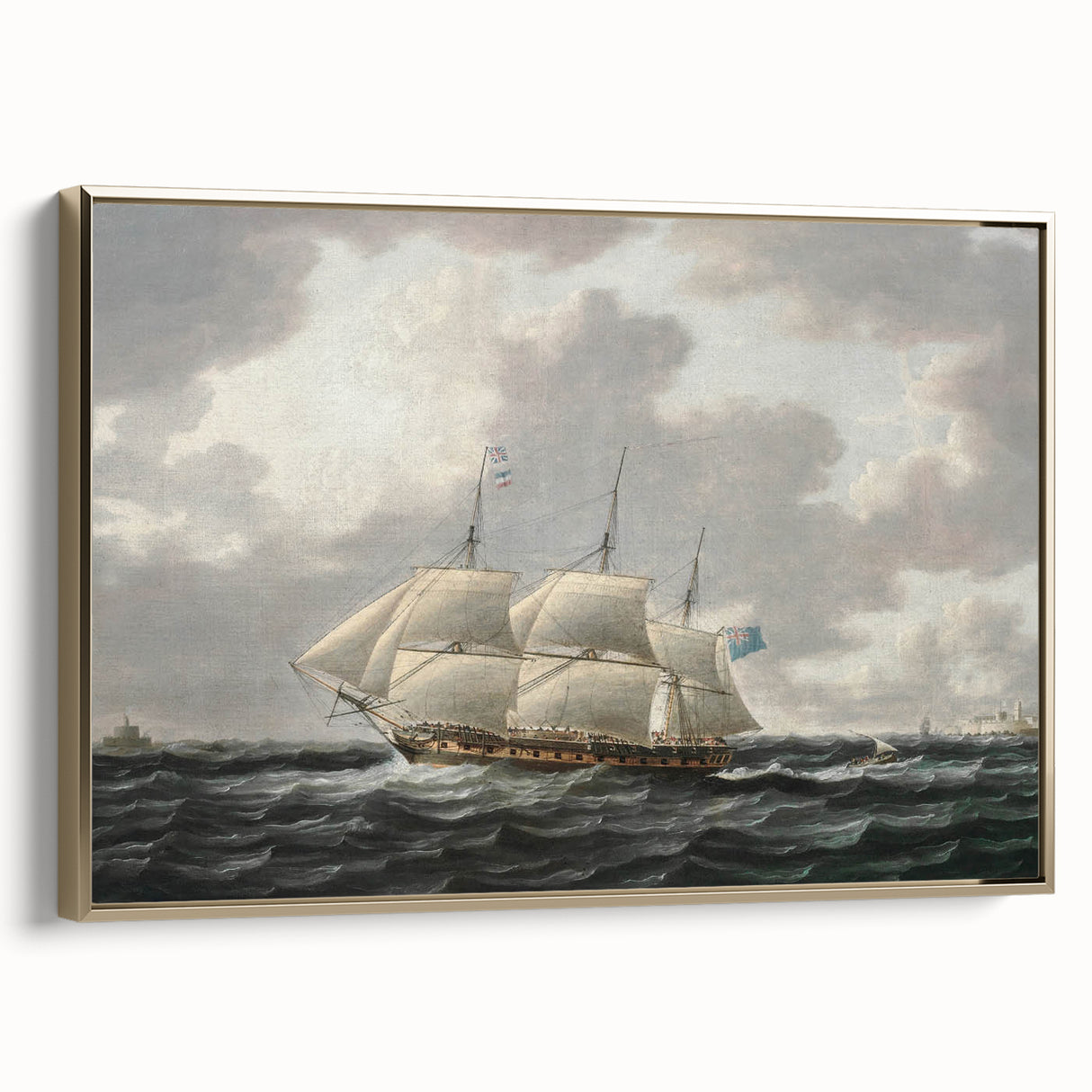 Vintage Sailing Ship Art - Nautical Ship on the Sea Canvas