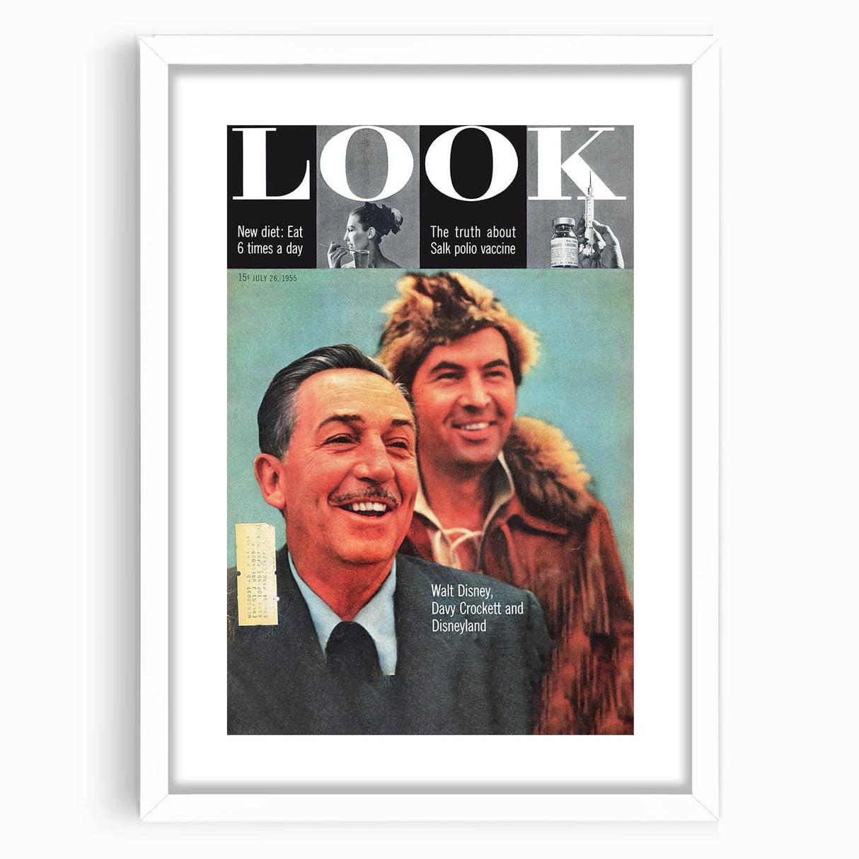 Vintage Magazine Cover Art - Walt Disney & Davy Crockett 1955