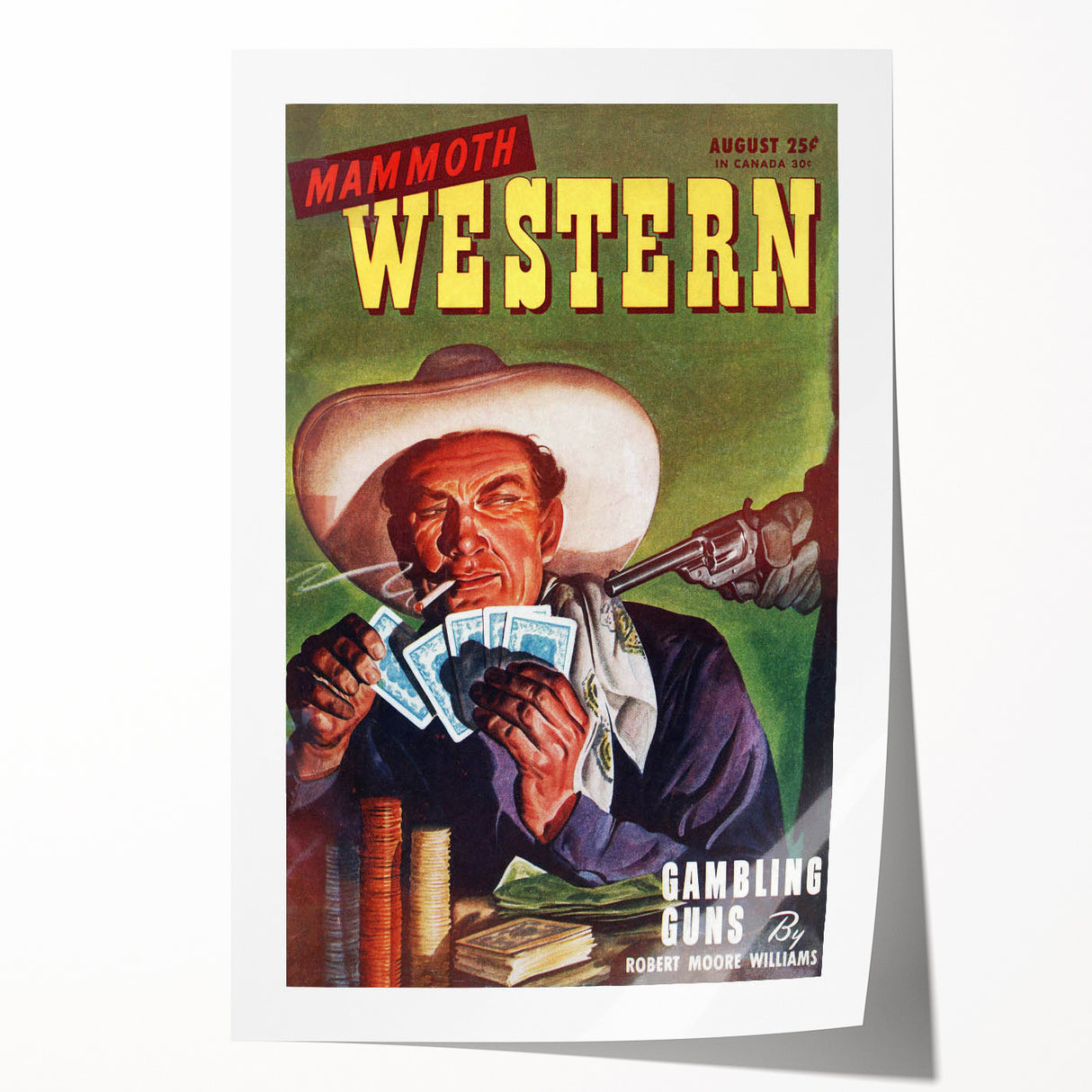 Vintage Magazine Cover Art – Mammoth Western Gambling Print