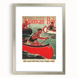 Vintage Magazine Cover Art - American Boy August 1936 Canoe Adventure