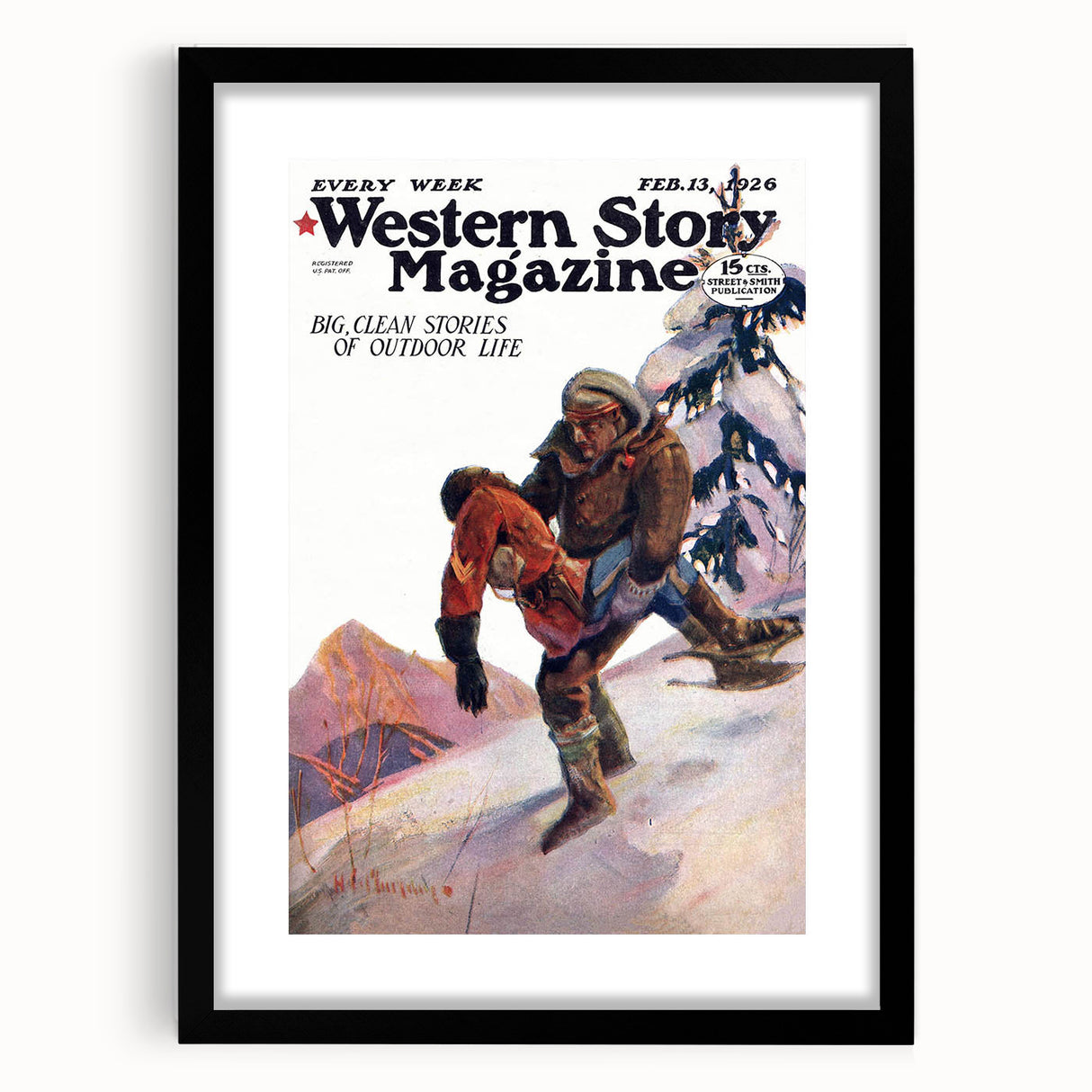 Vintage Magazine Cover Art – Western Story Outdoor Life Print