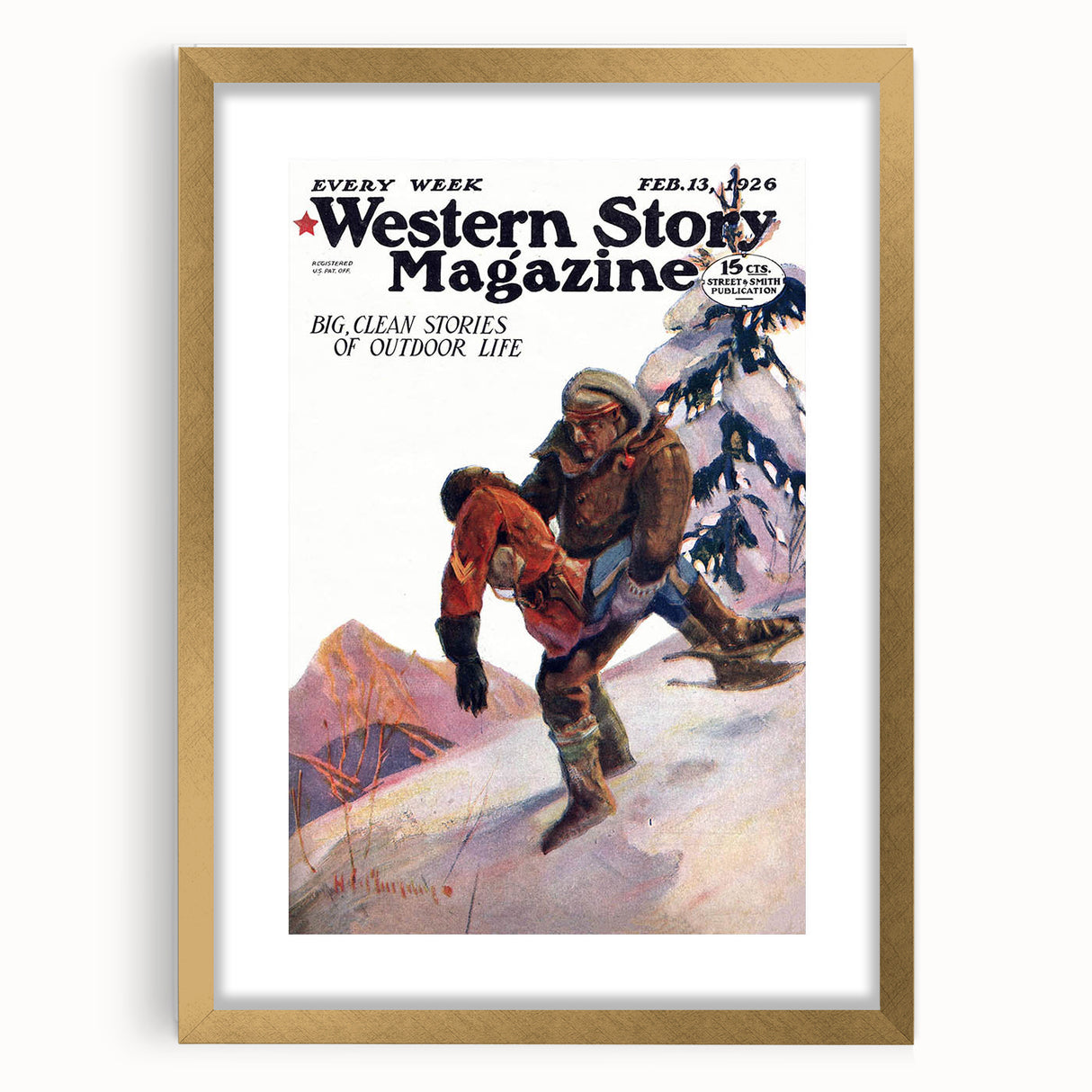 Vintage Magazine Cover Art – Western Story Outdoor Life Print