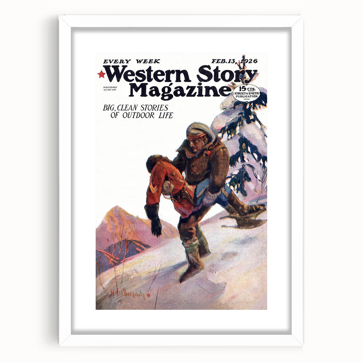 Vintage Magazine Cover Art – Western Story Outdoor Life Print