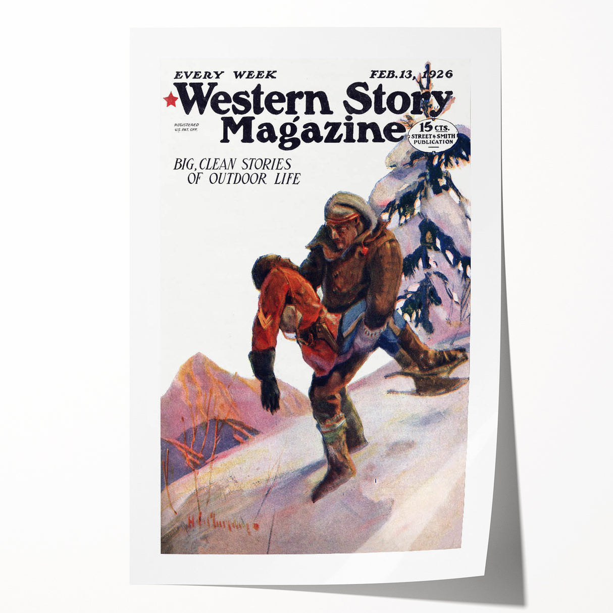 Vintage Magazine Cover Art – Western Story Outdoor Life Print