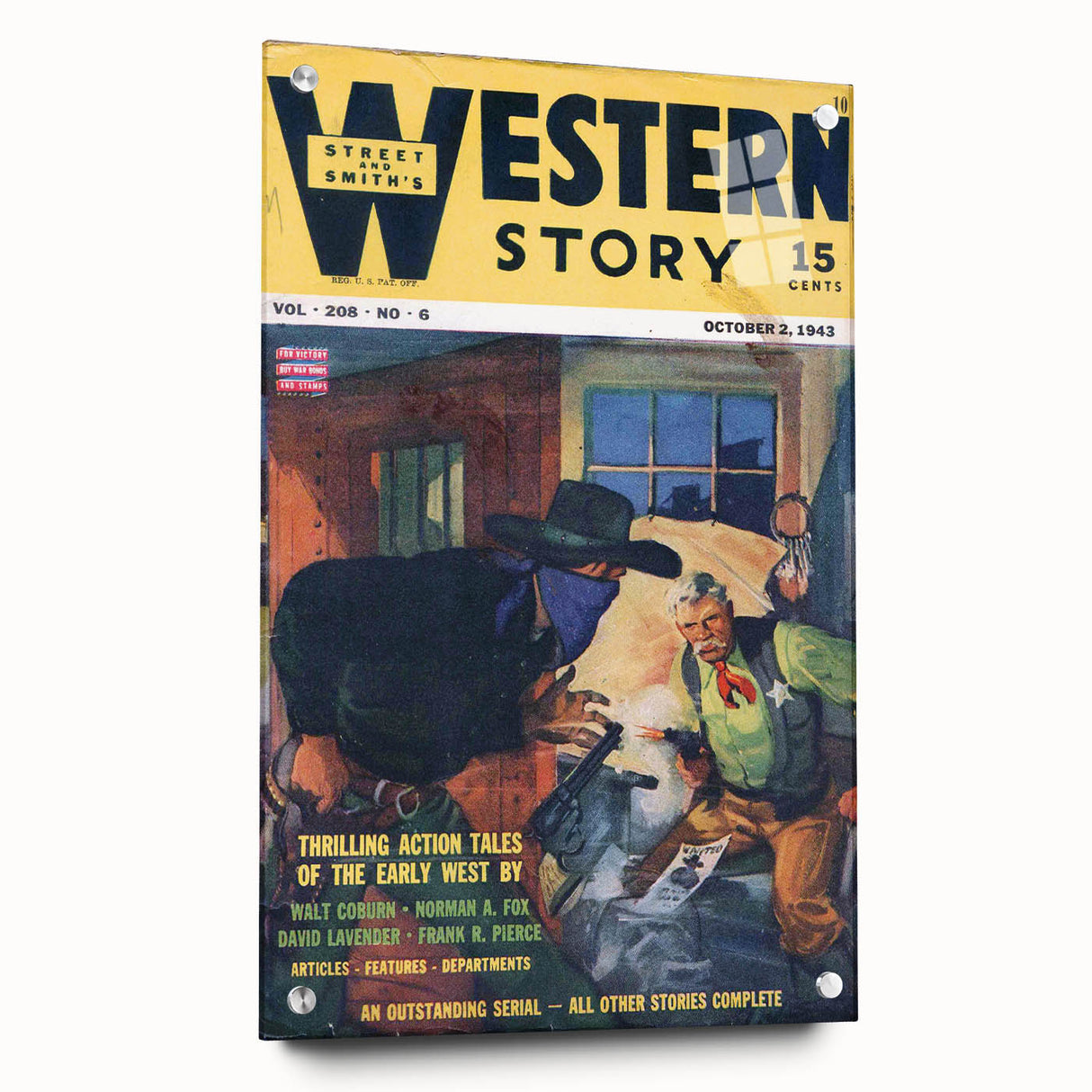 Vintage Magazine Cover Art – Western Story Action Print