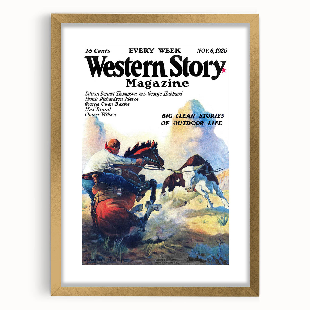 Vintage Magazine Cover Art – Western Story Outdoor Adventure Print