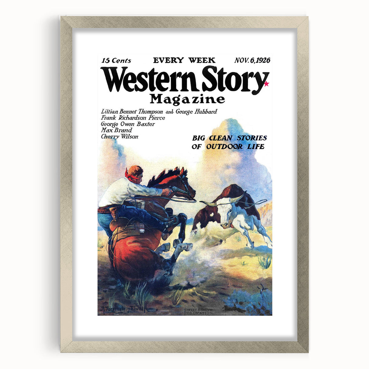 Vintage Magazine Cover Art – Western Story Outdoor Adventure Print
