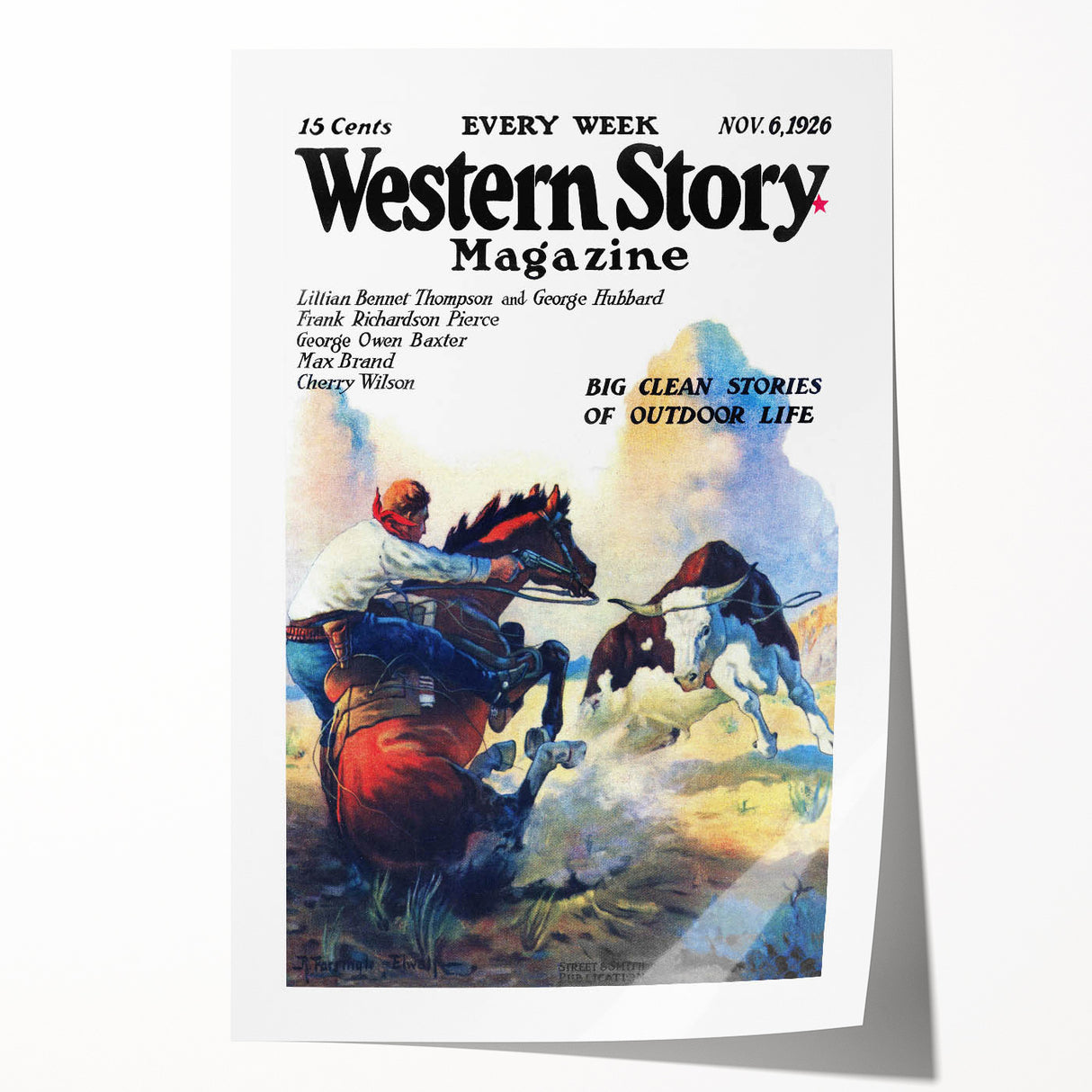Vintage Magazine Cover Art – Western Story Outdoor Adventure Print