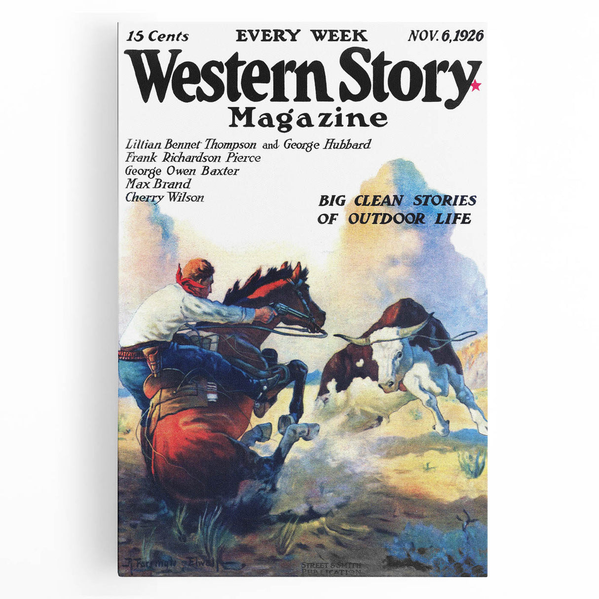 Vintage Magazine Cover Art – Western Story Outdoor Adventure Print