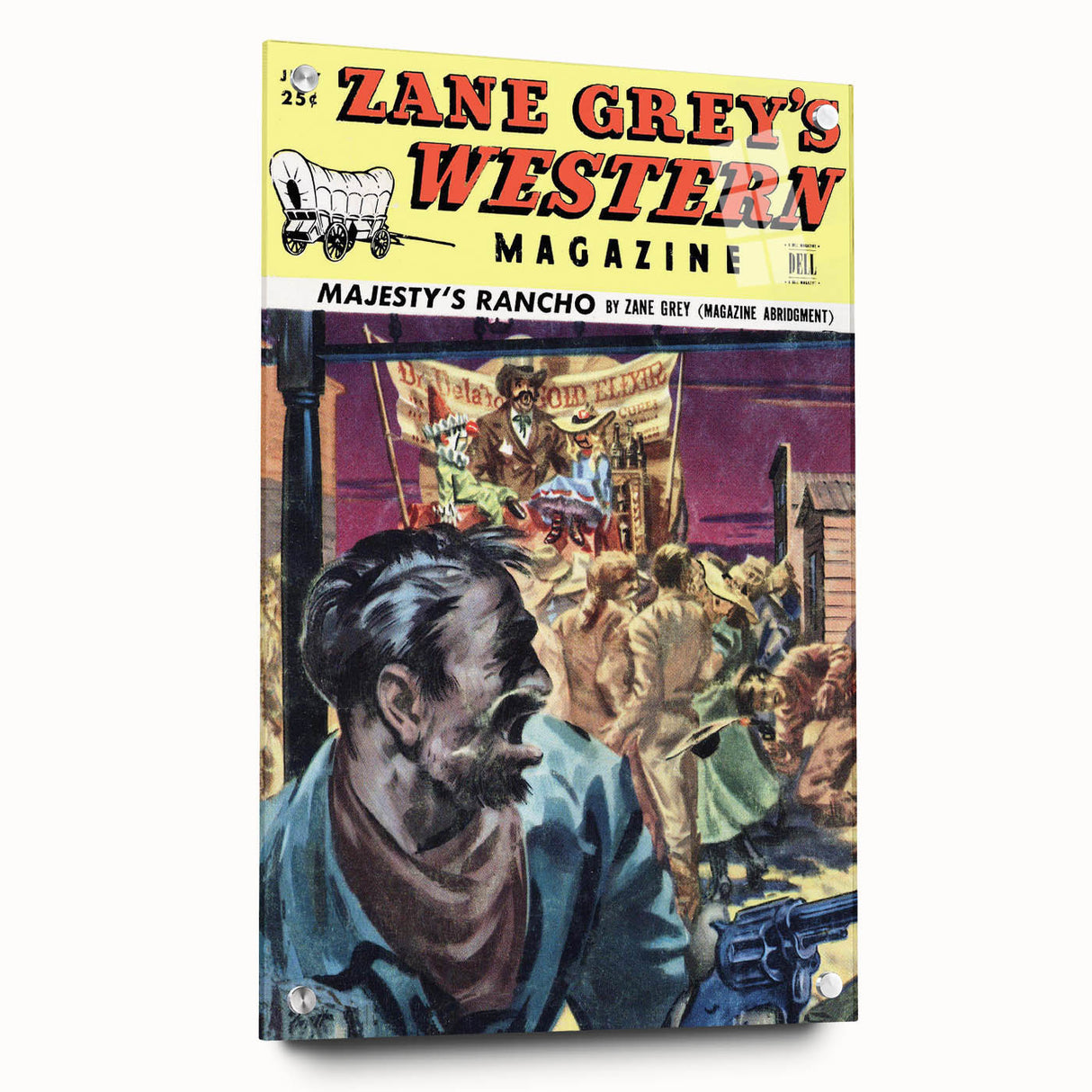 Vintage Magazine Cover Art – Zane Grey’s Western Action Print