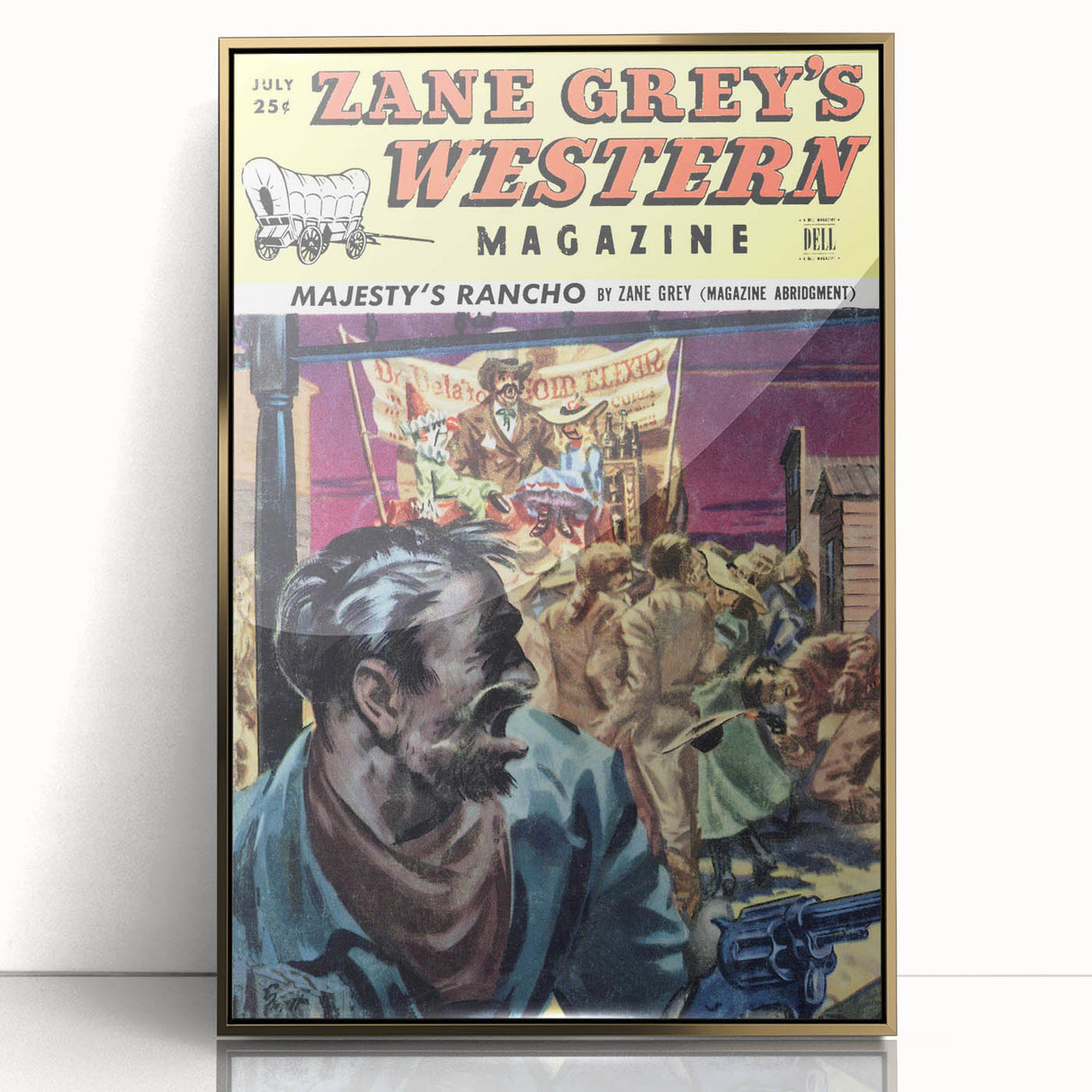 Vintage Magazine Cover Art – Zane Grey’s Western Action Print