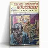 Vintage Magazine Cover Art – Zane Grey’s Western Action Print