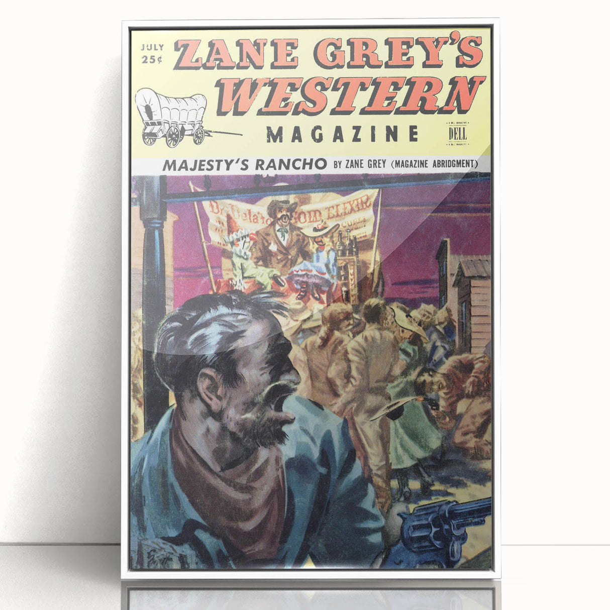 Vintage Magazine Cover Art – Zane Grey’s Western Action Print