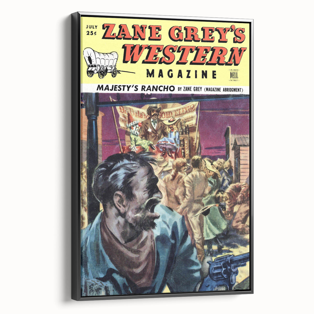 Vintage Magazine Cover Art – Zane Grey’s Western Action Print