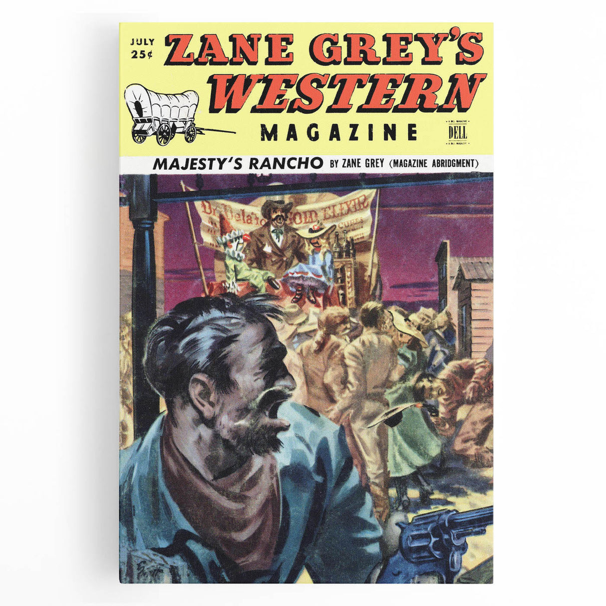 Vintage Magazine Cover Art – Zane Grey’s Western Action Print