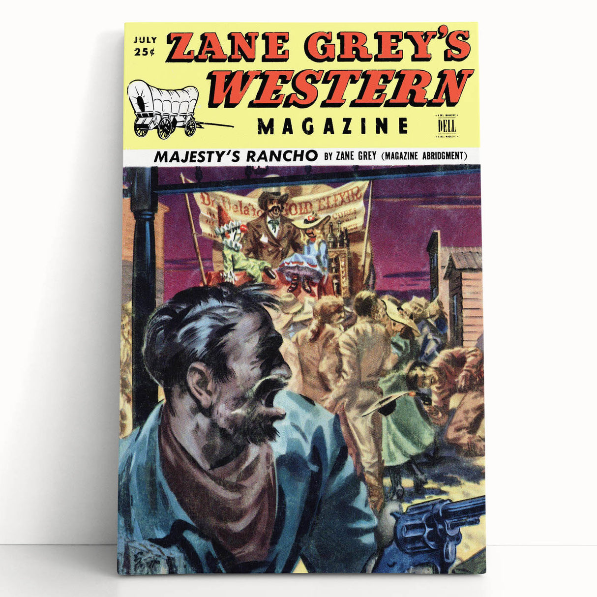Vintage Magazine Cover Art – Zane Grey’s Western Action Print