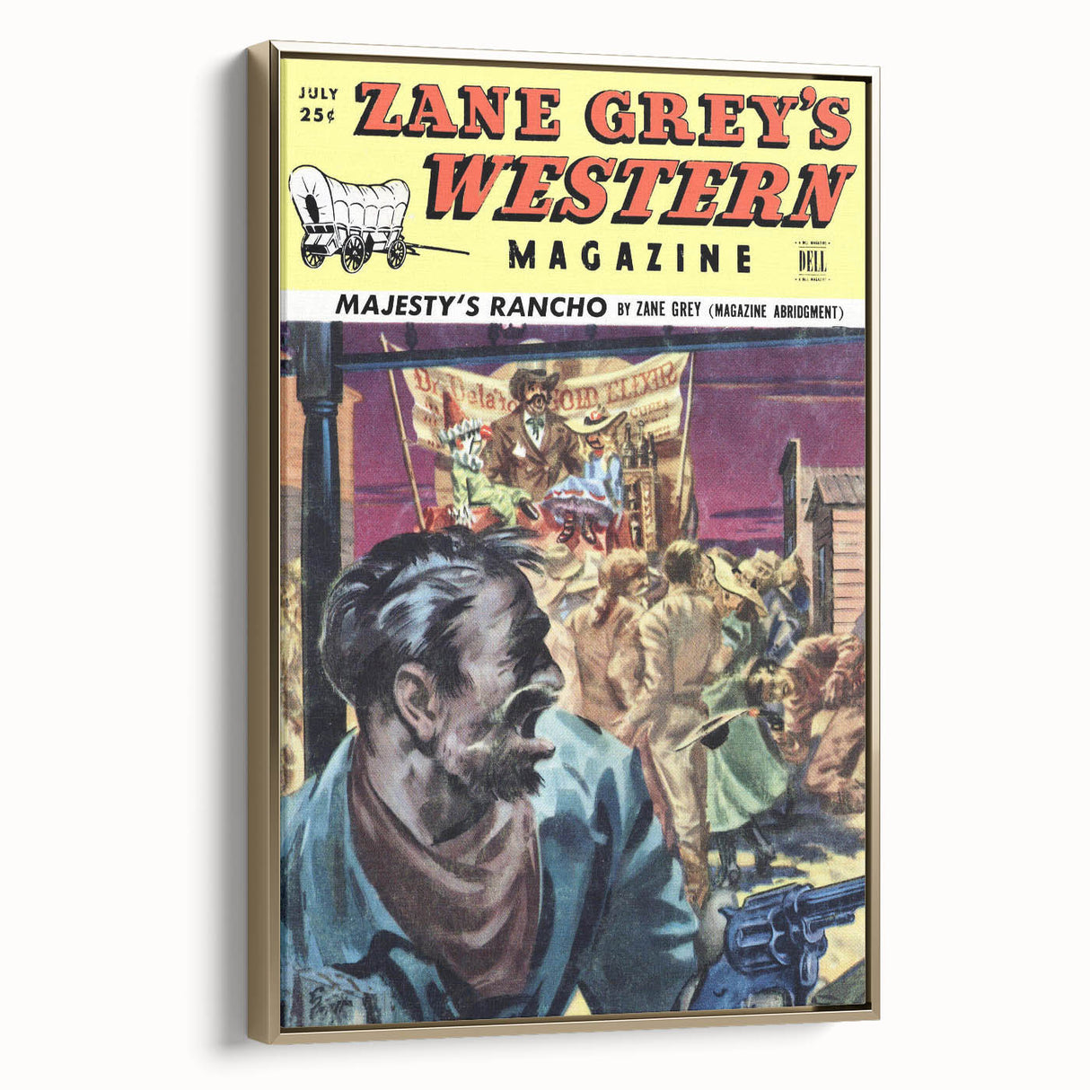 Vintage Magazine Cover Art – Zane Grey’s Western Action Print