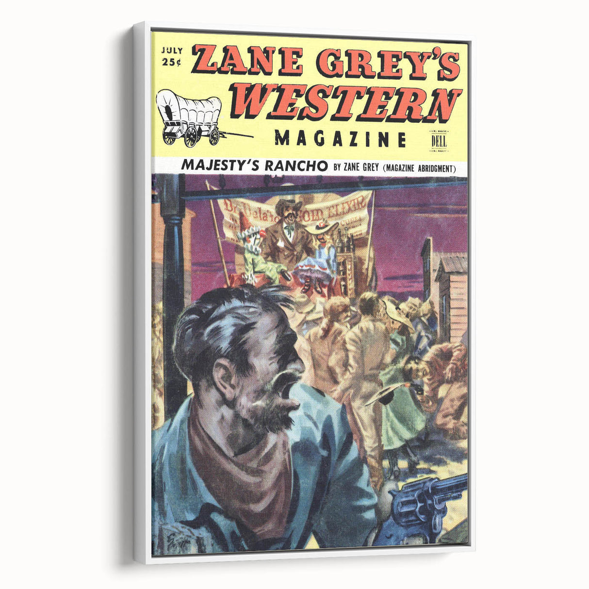Vintage Magazine Cover Art – Zane Grey’s Western Action Print