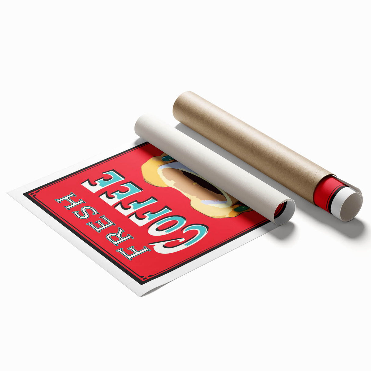 Vintage Motivational Poster - Fresh Coffee Retro Art Print