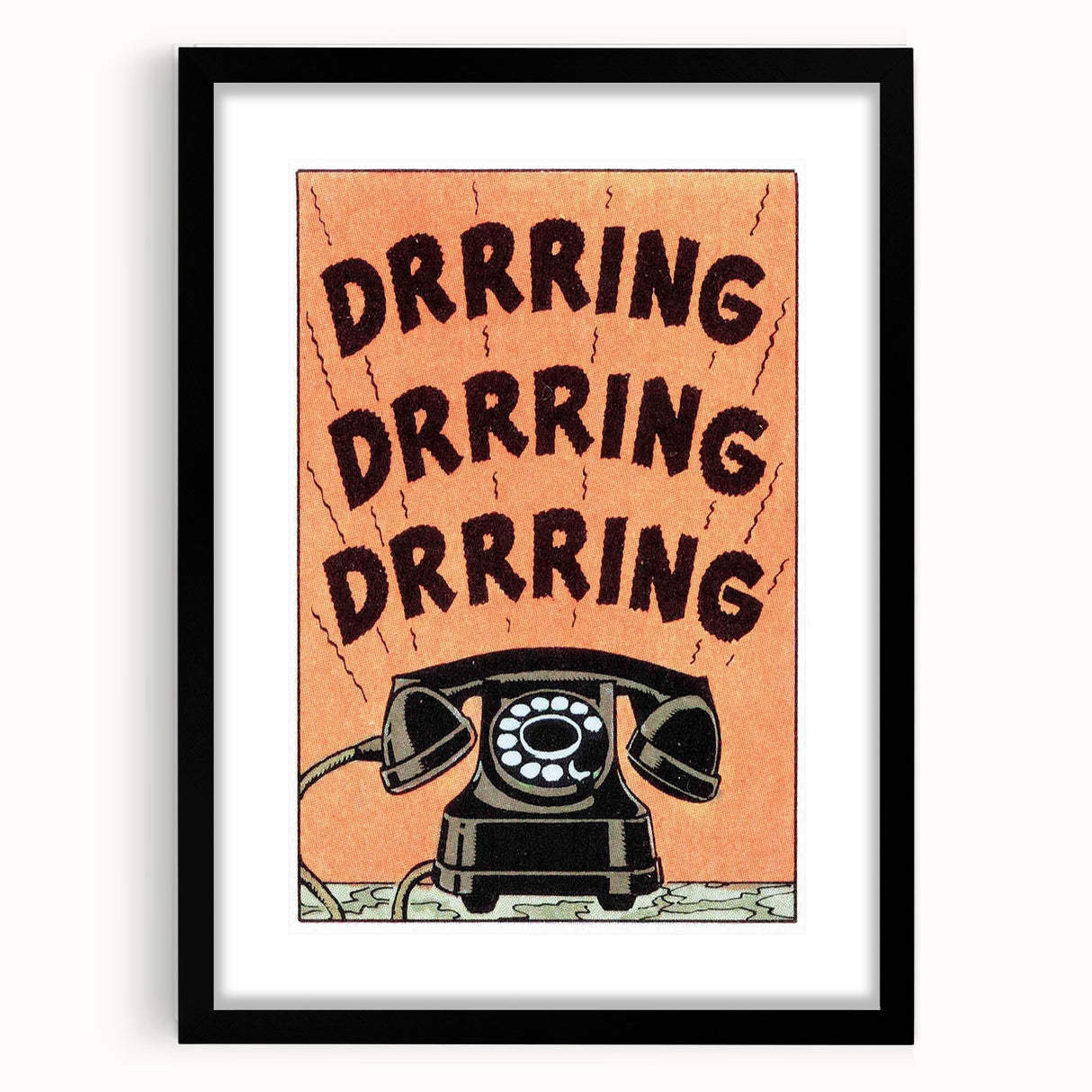 Vintage Motivational Poster - Retro Telephone "Drrring" Art Print