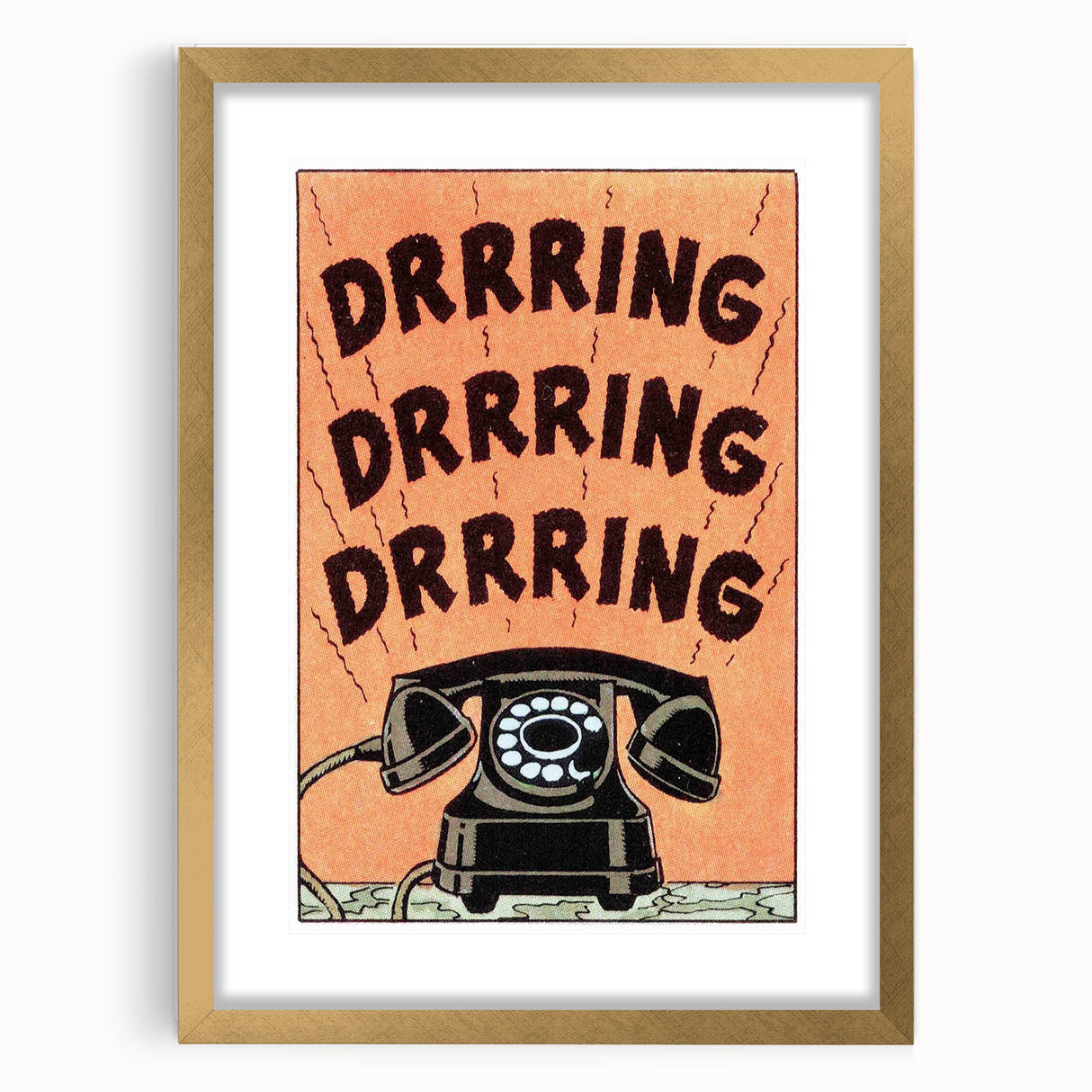 Vintage Motivational Poster - Retro Telephone "Drrring" Art Print