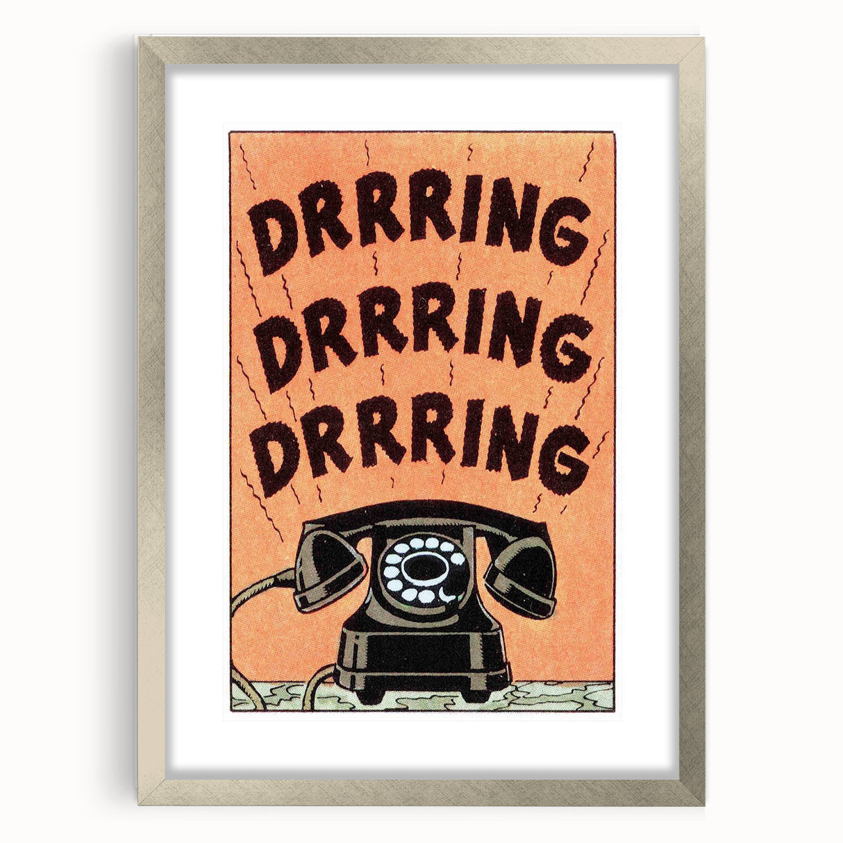 Vintage Motivational Poster - Retro Telephone "Drrring" Art Print