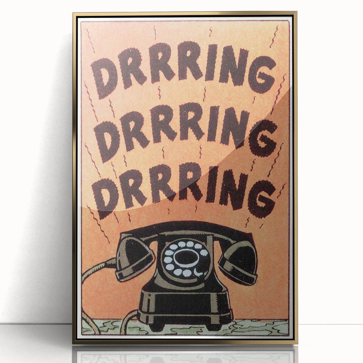 Vintage Motivational Poster - Retro Telephone "Drrring" Art Print