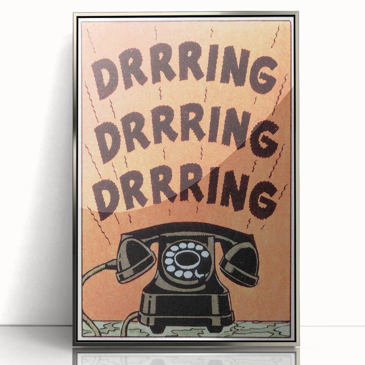 Vintage Motivational Poster - Retro Telephone "Drrring" Art Print