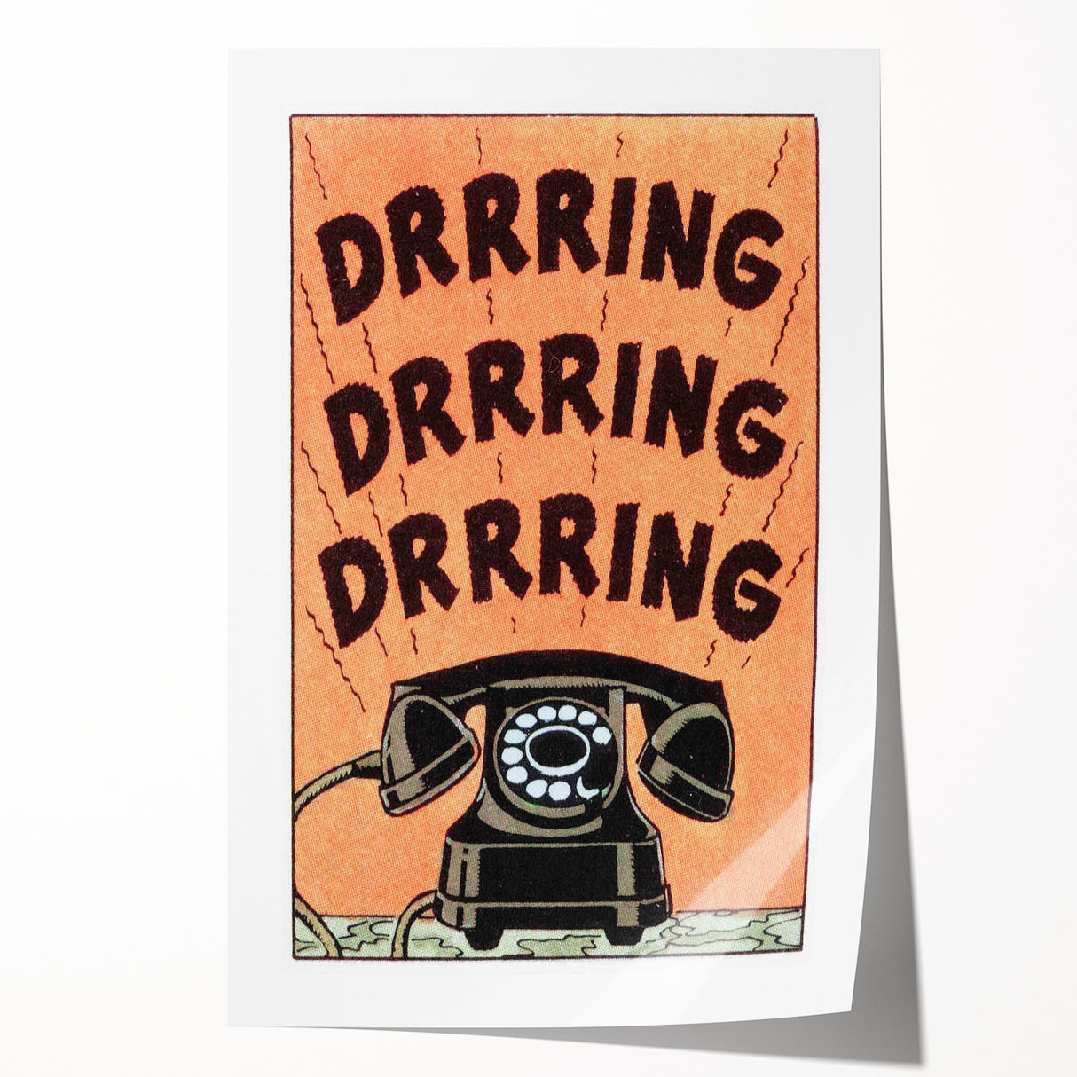 Vintage Motivational Poster - Retro Telephone "Drrring" Art Print