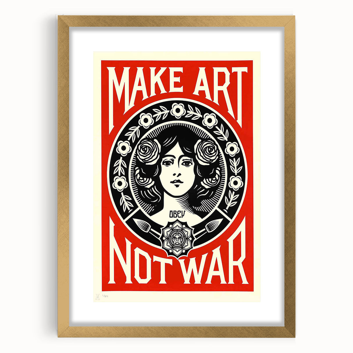 Vintage Motivational Poster - Make Art Not War Retro Art