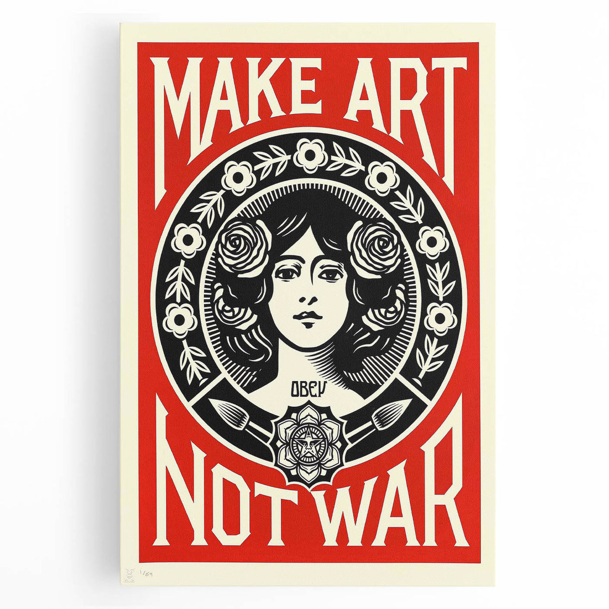 Vintage Motivational Poster - Make Art Not War Retro Art