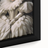 Antique Portrait Prints - Regal Lady in Feathered Gown Canvas Art