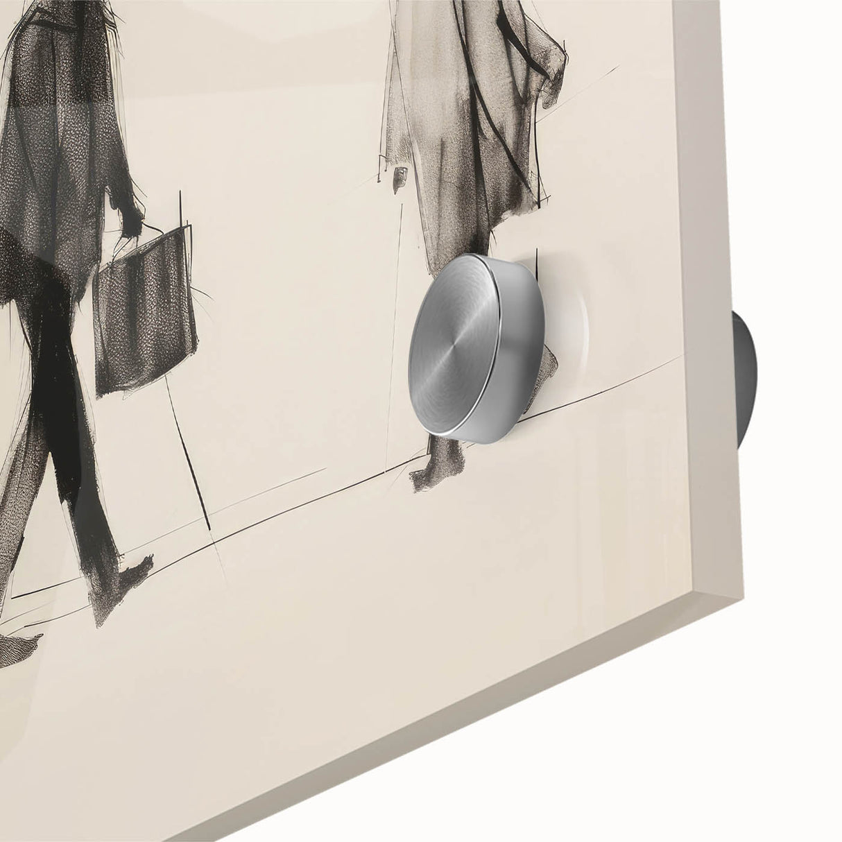 Vintage Portrait Art – Retro Walkers Sketch Canvas Print