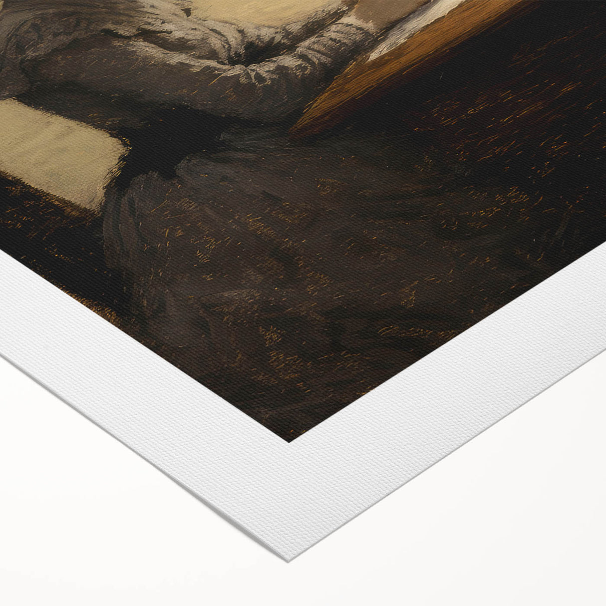 Vintage Portrait Art - Woman Writing by Lamp Antique Canvas