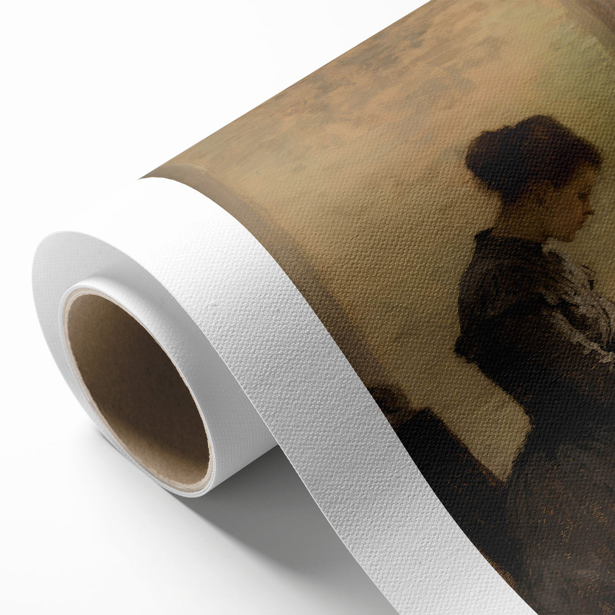 Vintage Portrait Art - Woman Writing by Lamp Antique Canvas