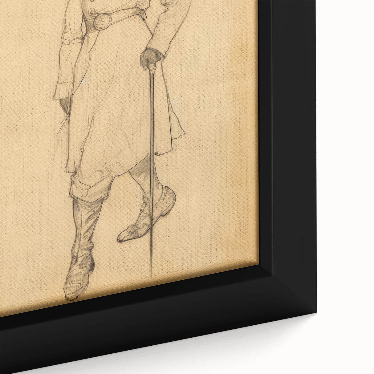 Antique Portrait Prints - Military Gentleman Sketch Art Canvas
